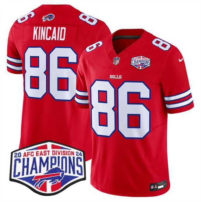 Men%27s Buffalo Bills #86 Dalton Kincaid Red F.U.S.E. 2024 AFC East Division Champions Vapor Limited Stitched Jersey->buffalo bills->NFL Jersey
